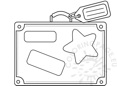 Suitcase With Stickers image | Coloring Page