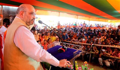 Photo : BJP National President, Shri Amit Shah addressing Booth ...