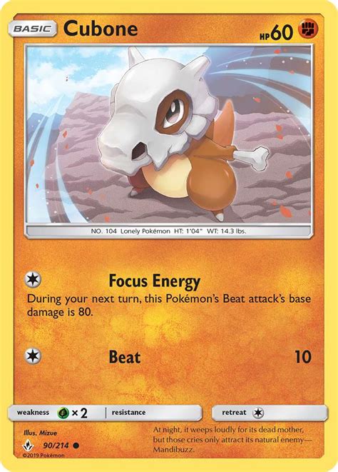 Cubone 90 (Unbroken Bonds 2019) Pokemon Card