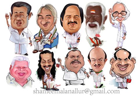 Creative Artist. Shameem : senior politicians of kerala.caricature