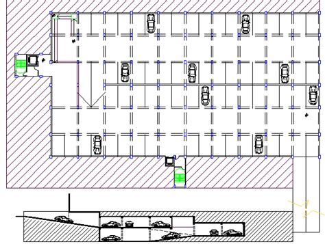 Basement parking lot design of multi-family residential flats dwg file ...