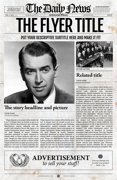 Photoshop Newspaper Template | Newspaper template, Newspaper background, Old newspaper template