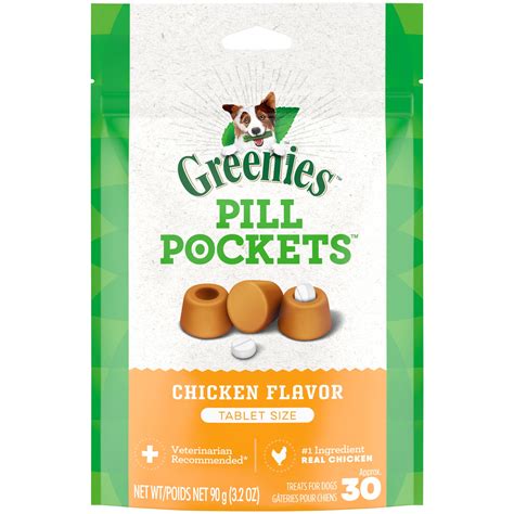 Greenies Pill Pockets Chicken Flavor Tablet Size Natural Soft Dog ...