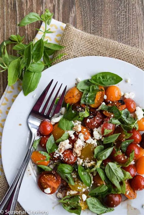 Grilled Tomato Salad With Feta and Basil - Seasonal Cravings