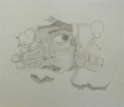 Boy Ripping Through Paper Illusion Torn Paper, Illusions, Artsy, Sketch ...