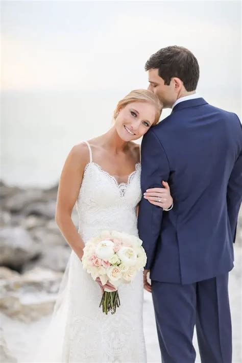 Blush Details and Gorgeous Florals Make for a Romantic Beach Wedding