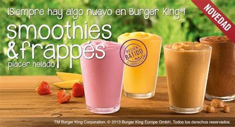 Burger King presenta los nuevos smoothies & frappés | Smoothies, Burger ...