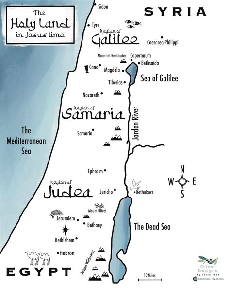 Digital download map of israel the holy land in jesus etsy – Artofit