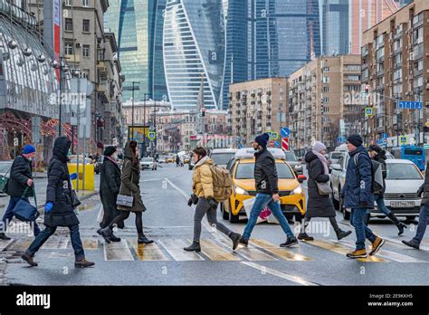 Russia, Moscow. People walk in a street Stock Photo - Alamy