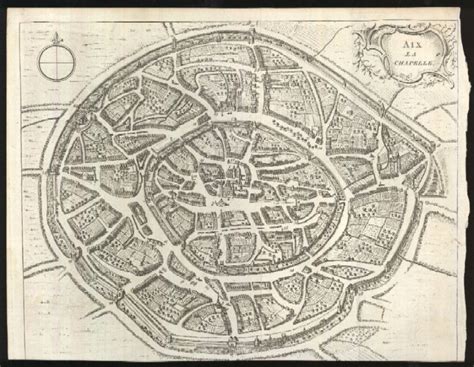 1748 City Plan of Aix la Chapelle - Aachen, Germany