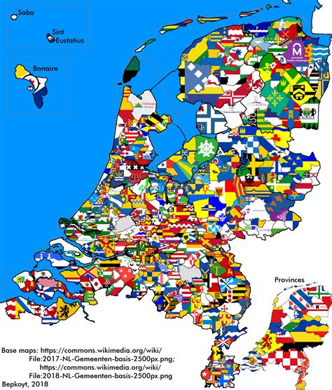 Flag map of Dutch municipalities. - Maps on the Web