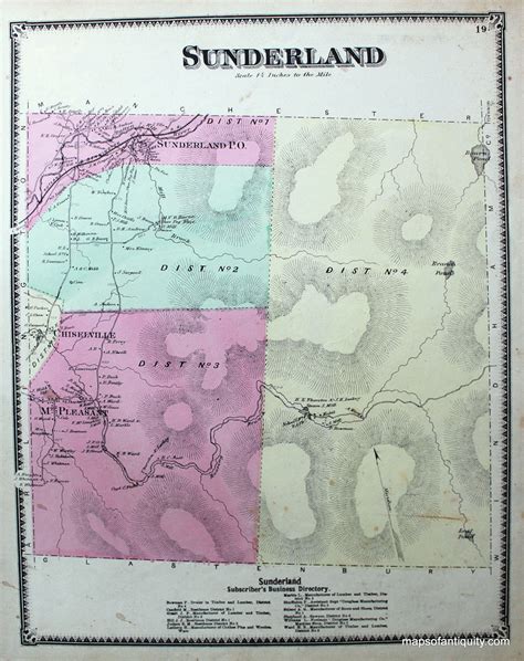 1869 - Sunderland, VT - Vermont - Antique Map – Maps of Antiquity