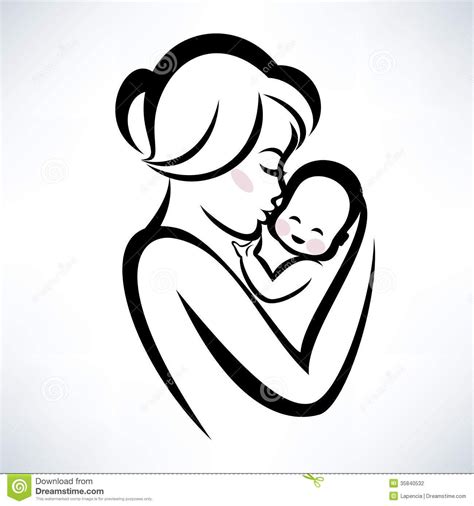 Mother and baby outline | Tatuaggi figlio, Illustrazione, Immagini