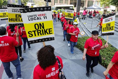 Unionized hotel workers in Southern California go on strike for better ...