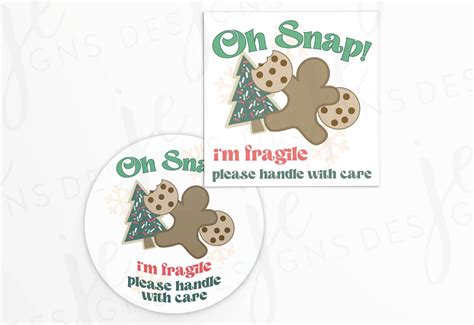 2 Printable Christmas Cookies fragile Oh - Etsy | Christmas printables, Sticker labels, Paper ...