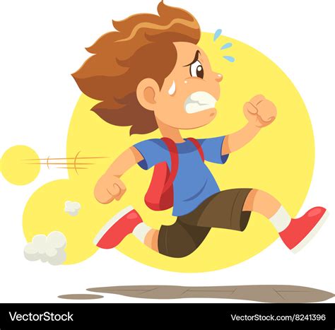 Running late to school Royalty Free Vector Image