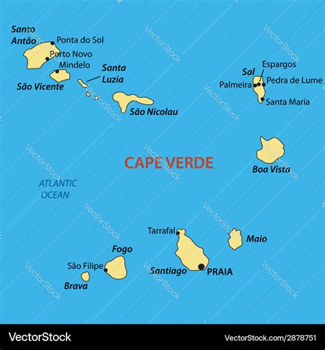 Republic cabo verde - map Royalty Free Vector Image