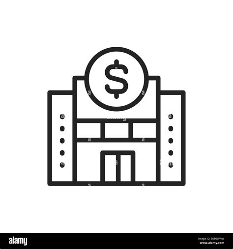 Bank building color line icon. Isolated vector element. Outline pictogram for web page, mobile ...