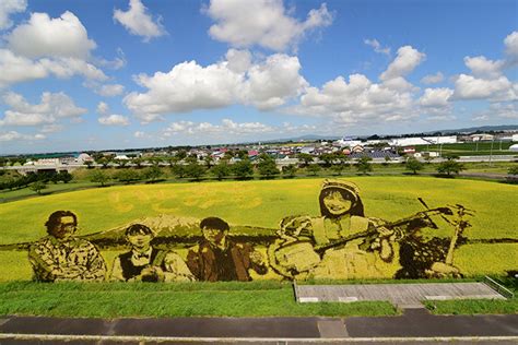 Japanese Village Comes Together Each Year To Create Huge Rice Paddy Art