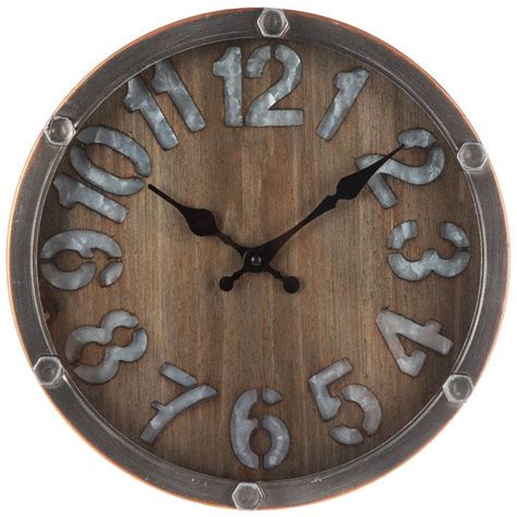 Galvanized & Bolted Metal Wall Clock | Hobby Lobby | 1659036 | Rustic wall clocks, Industrial ...