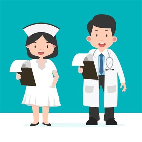 Nurse and doctor with Clipboard 618287 Vector Art at Vecteezy