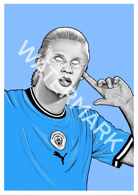 Erling Haaland Manchester City A4 Art Print - Etsy Singapore