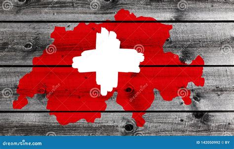 Swiss Cross on wood stock photo. Image of banner, paper - 142050992