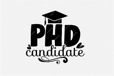 Premium Vector | A black and white logo for a phd candidate.