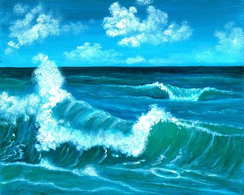 Crashing Wave Painting by Anastasiya Malakhova