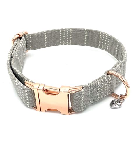 Gray Dot Stripe Dog Collar - Cute Dog Collar | Cute dog collars, Custom ...