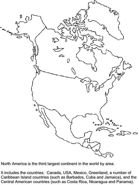 North America Map Printable Coloring Page