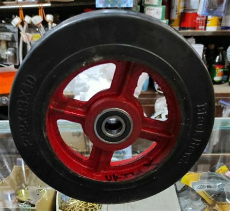 Pushcart Wheel Push Cart Wheel 6" / 8" / 10" Heavy Duty Steel Body Rubber Wheel Bearing 6203 and ...