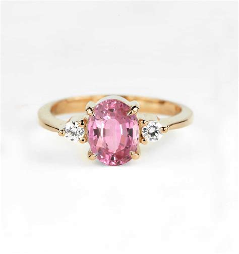 Simple Engagement Ring Features a Natural Pink Sapphire - DIORAH JEWELLERS