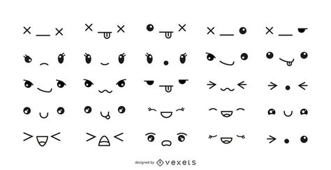 Kawaii Emoticons Set - Vector Download