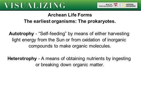 VIZUALIZING EARTH HISTORY By Loren E. Babcock Chapter 8 Archean World ...