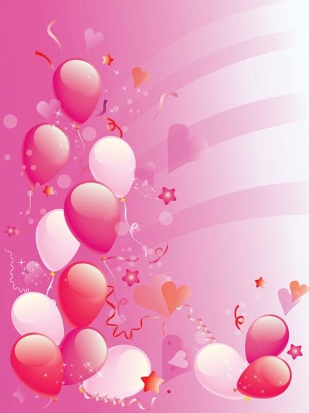 Pink Party balloons background Vectors images graphic art designs in editable .ai .eps .svg .cdr ...