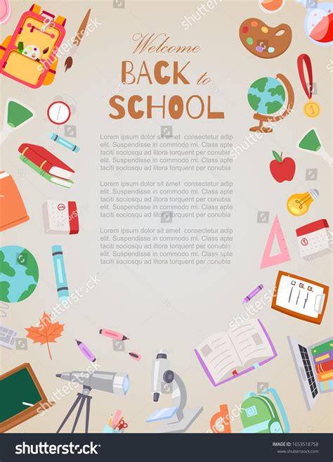 Welcome Back School Vector Cartoon Illustration Stock Vector (Royalty Free) 1653518758