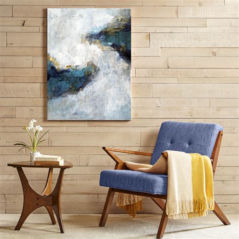 Blue Abstract Textured Canvas Wall Art, 30" x 40" | At Home