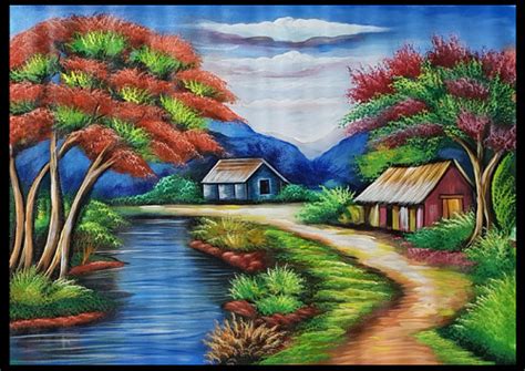 2x3 Feet Size Without Frame Water Color Hand Painted Canvas Scenery ...