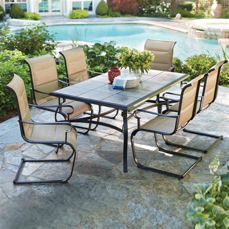 Hampton Bay Belleville 7-Piece Padded Sling Outdoor Dining Set-FCS80198CST - The Home Depot