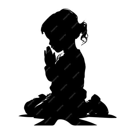 Premium Vector | Praying silhouette vector illustration