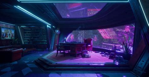 Cyberpunk Office, Ibrahim Wahab on ArtStation at https://www.artstation.com/artwork/dOkYd1 ...