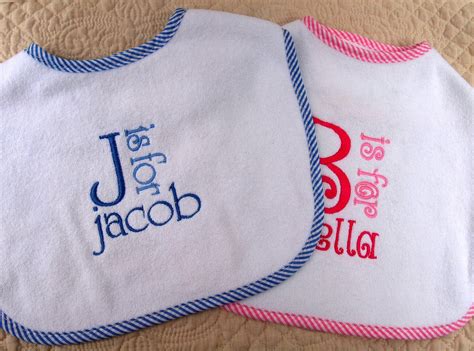 Custom Boutique Monogrammed Personalized Terry Cloth Baby Bib