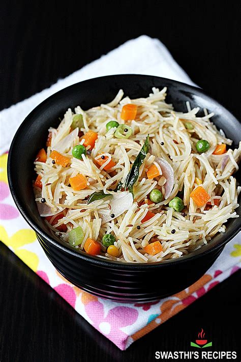 Semiya Upma Recipe | Vermicelli Upma - Swasthi's Recipes