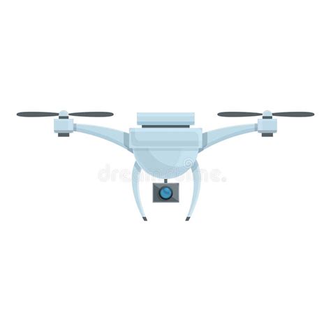 Drone with Camera, UAV. Isolated on White Background. Vector Ill Stock ...