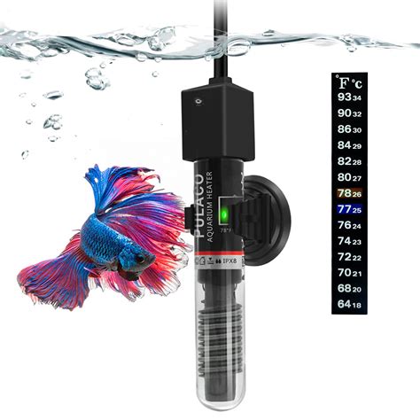 Buy PULACO 25W Small Aquarium Betta Heater with Free Thermometer Strip, Under 6 Gallon Fish ...