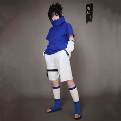 Athemis Naruto Sasuke Uchiha Cosplay Costume and blue headband custom 2 colors for pick-in Anime ...