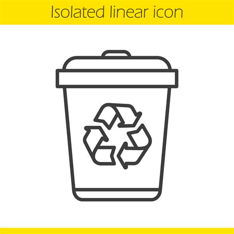 Recycle bin linear icon. Dustbin thin line illustration. Wastebasket contour symbol. Vector ...