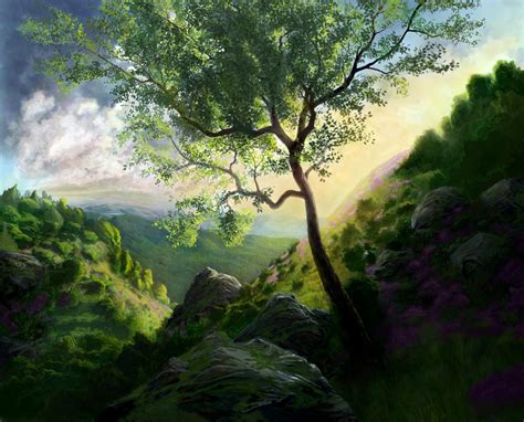 Download Tree Landscape Artistic Painting 4k Ultra HD Wallpaper by ...