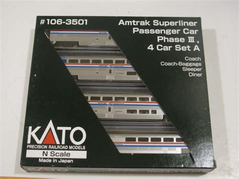 Kato #106-3501 Amtrak Superliner Phase III Passenger Cars 4 Car Set "A ...